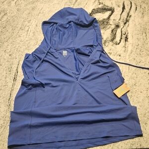 Title nine Blue Sleeveless Hooded Sweatshirt